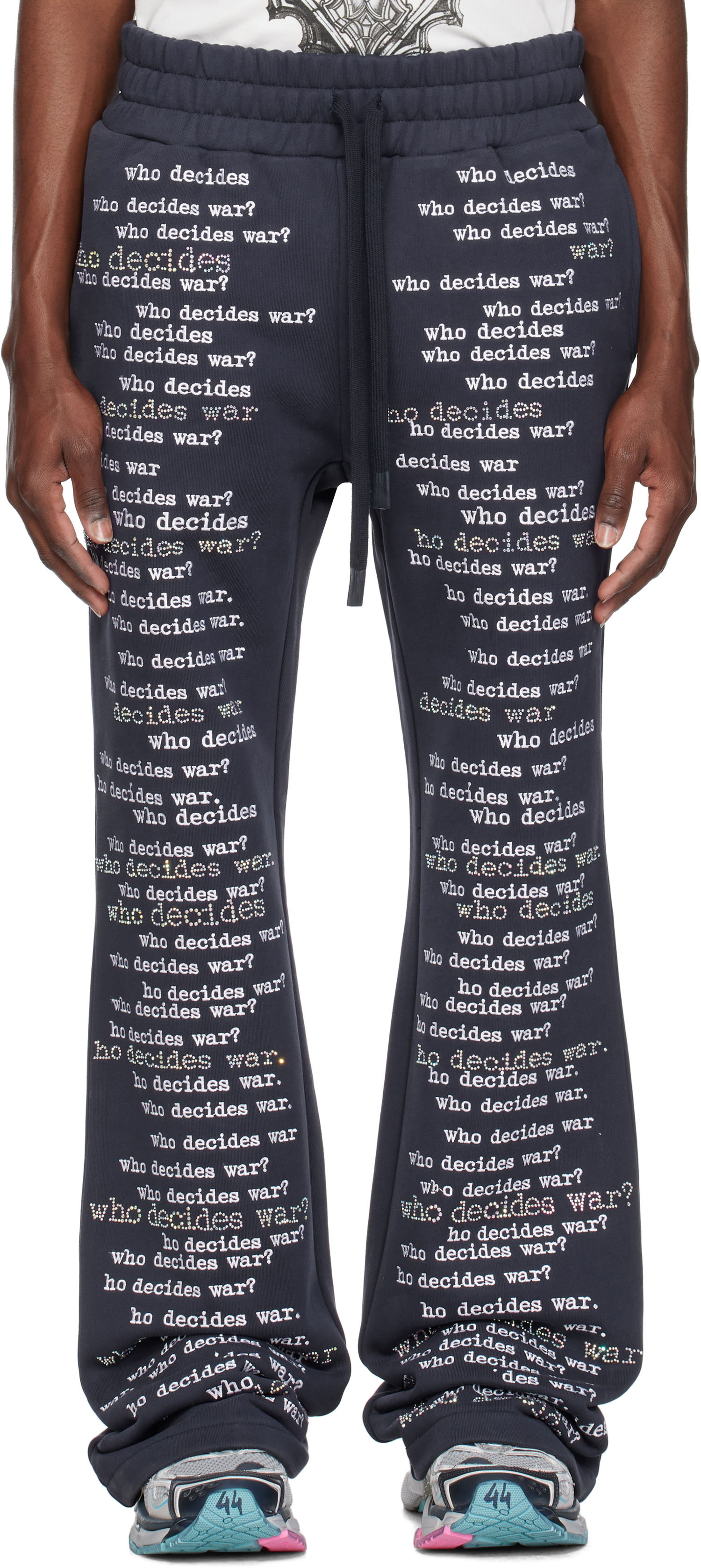 Tepláky Who Decides War 'WDW' Scripture Sweatpants Navy | 1121150010SS25, 0