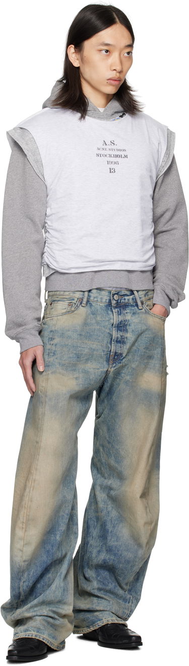 Mikina Acne Studios Acne Studios Layered Hoodie Šedá | BI0216-, 3