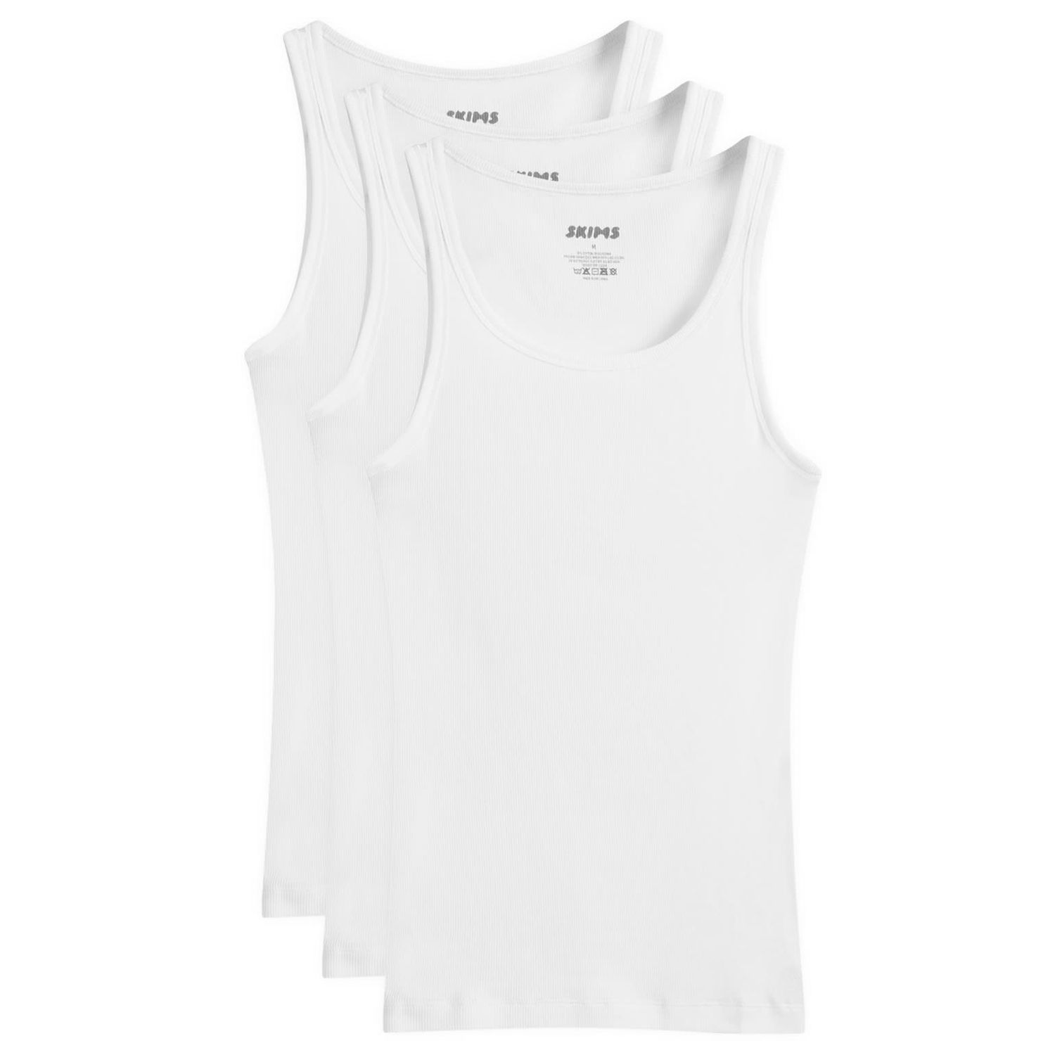 Tielko SKIMS Ribbed Tank Top - 3-Pack Biela | TP-TNK-5788M-CH, 1