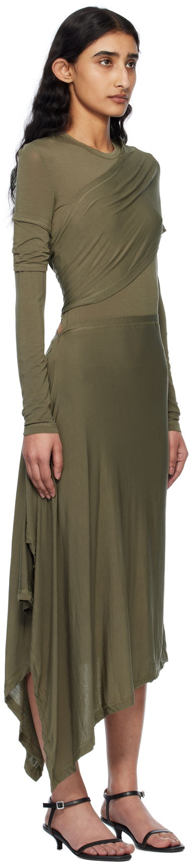 Šaty Helmut Lang Helmut Lang Asymmetric Maxi Dress Čierna | O07HW604, 4