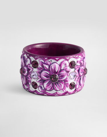 Náramok Dolce & Gabbana Dolce & Gabbana Majolica Floral Embellished Bangle Bracelet Fialová | WBR6A3W111187579, 0
