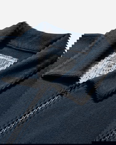 Mikina Cav Empt DBL Knit Collared Zip Up Sweatshirt Navy | CES28CS15 NAVY, 3