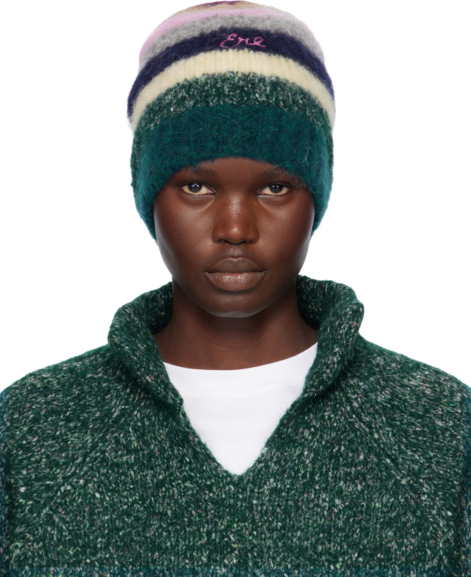 Kulicha ERL Striped Alpaca Mohair Beanie Rôznofarebný | ERL11K112, 0