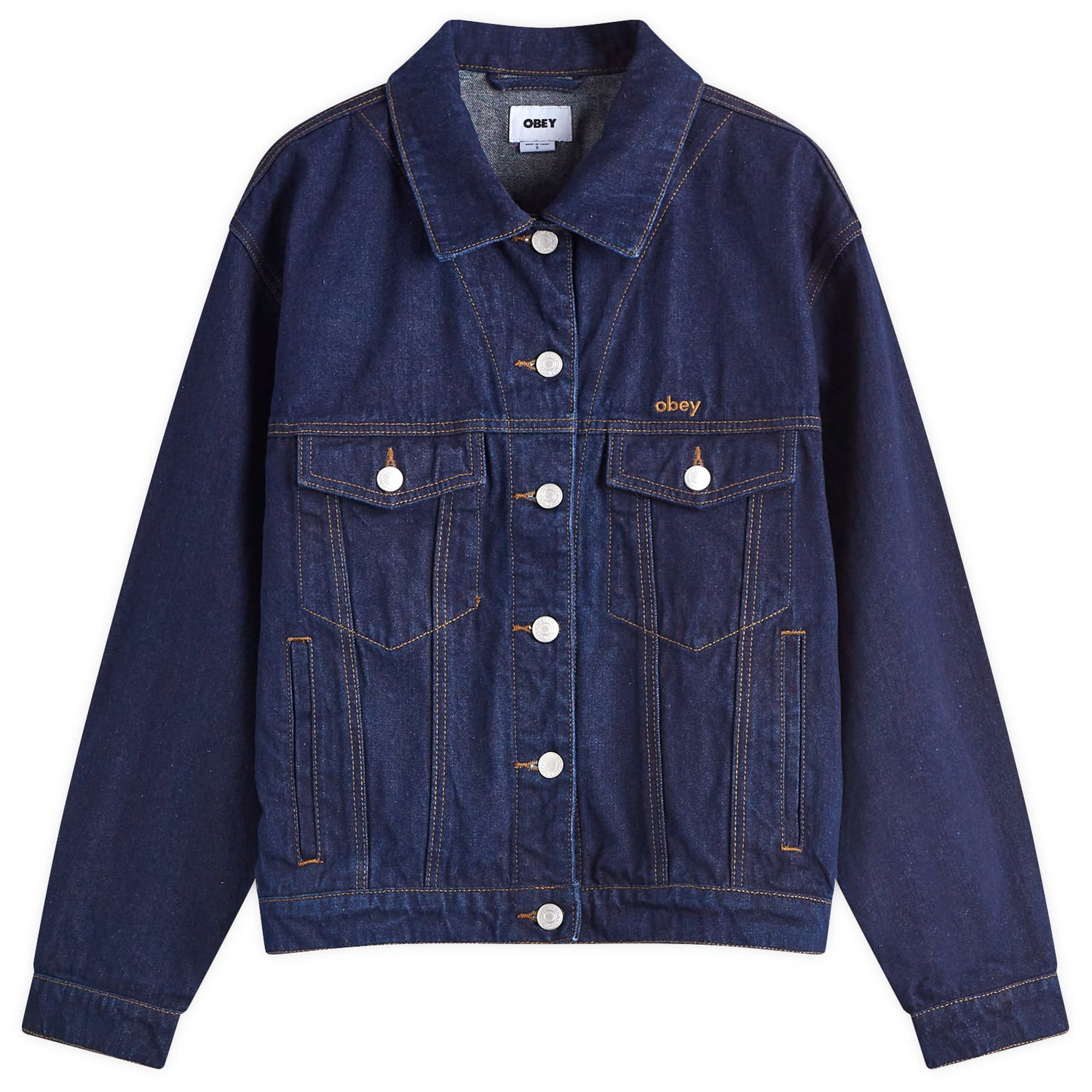 Bunda OBEY Oversized Trucker Denim Modrá | 221800424, 0