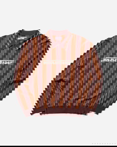 Sveter Martine Rose Striped Logo Polo Shirt Hnedá | 958YA12700, 0