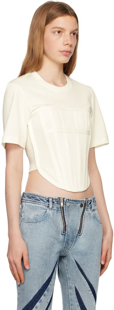 Crop Top Dion Lee Corset T-Shirt Biela | C3097R23, 1
