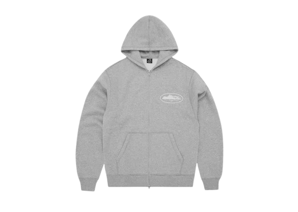 Mikina Corteiz Corteiz Island Puff Print Zip Hoodie Šedá | COR7, 0