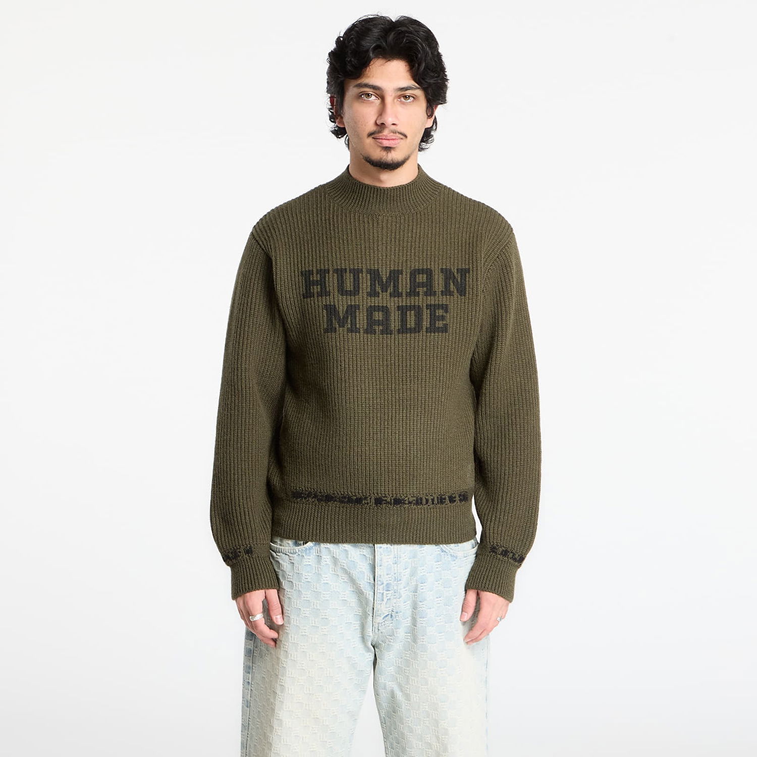 Sveter Human Made Moc Neck Knit Sweater Zelené | HM30CS011OD, 0