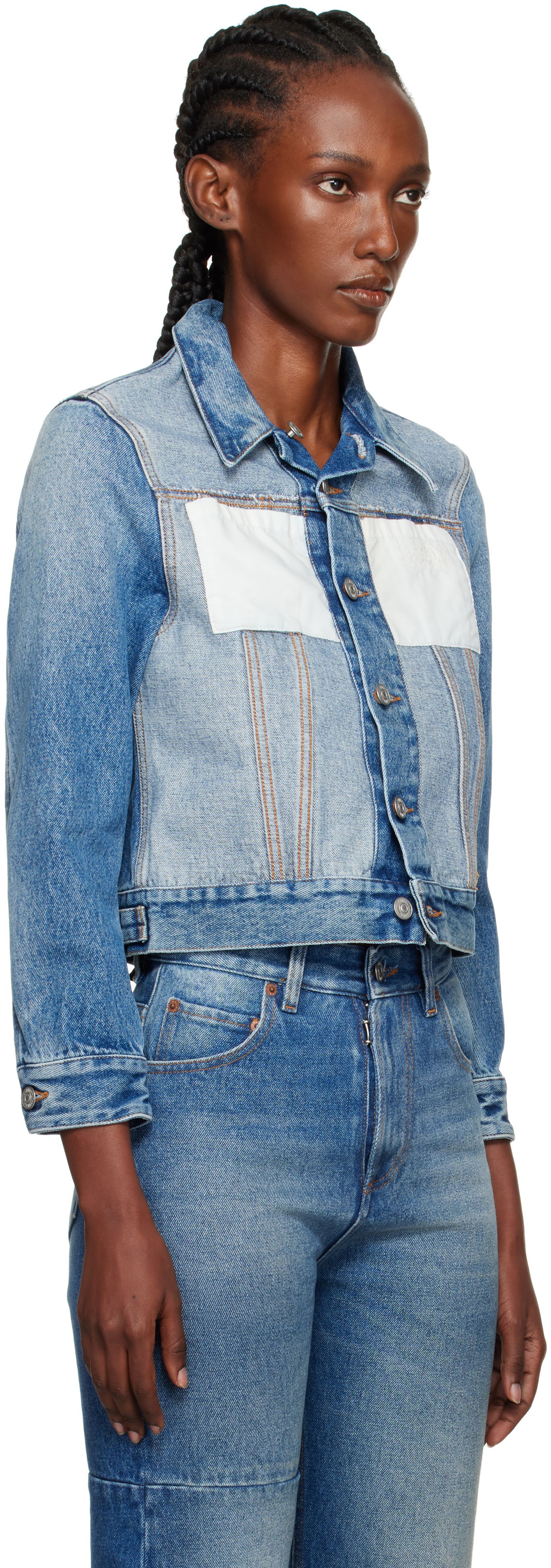 Bunda Maison Margiela MM6 Maison Margiela Reversed Denim Jacket Modrá | S52AM0328 M30018, 1