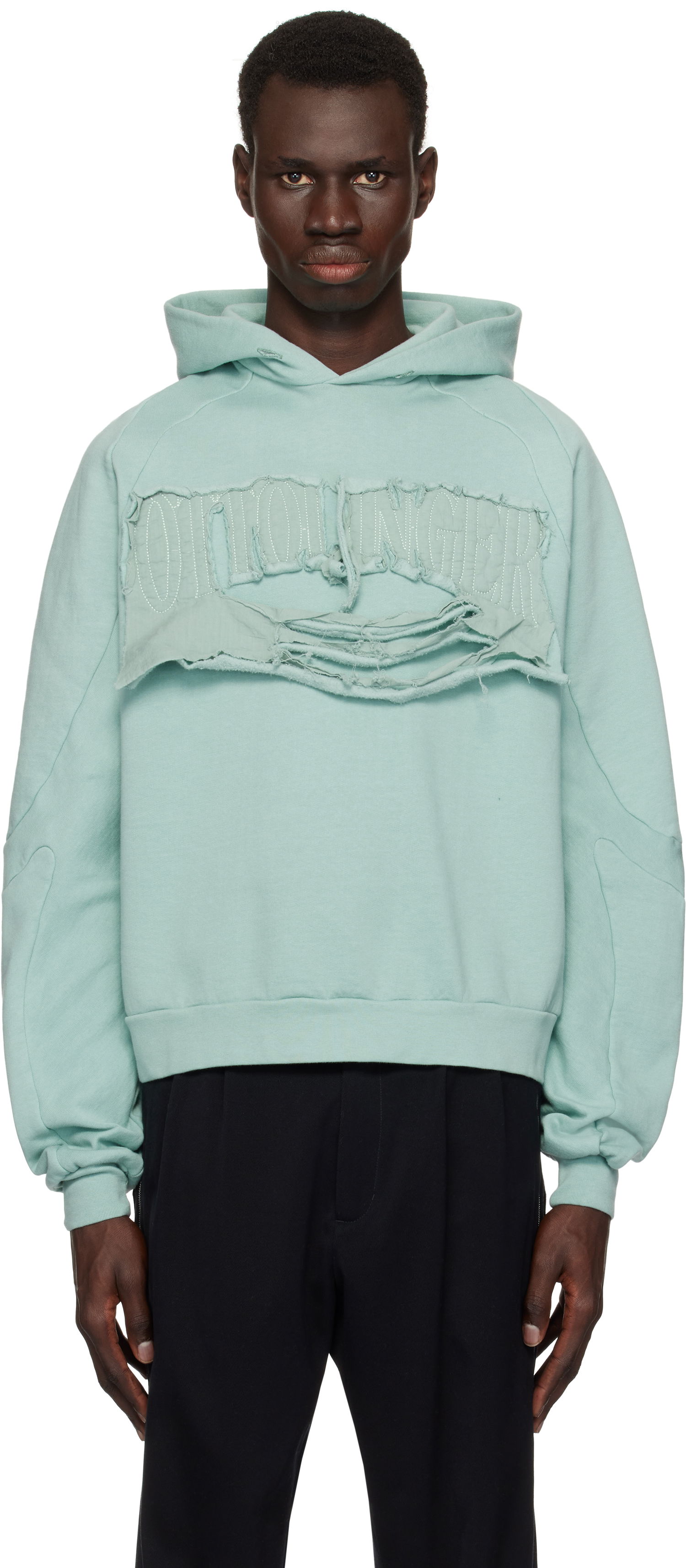 Mikina Ottolinger Ottolinger Distressed Multiline Hoodie Zelené | 115-102715-01, 0