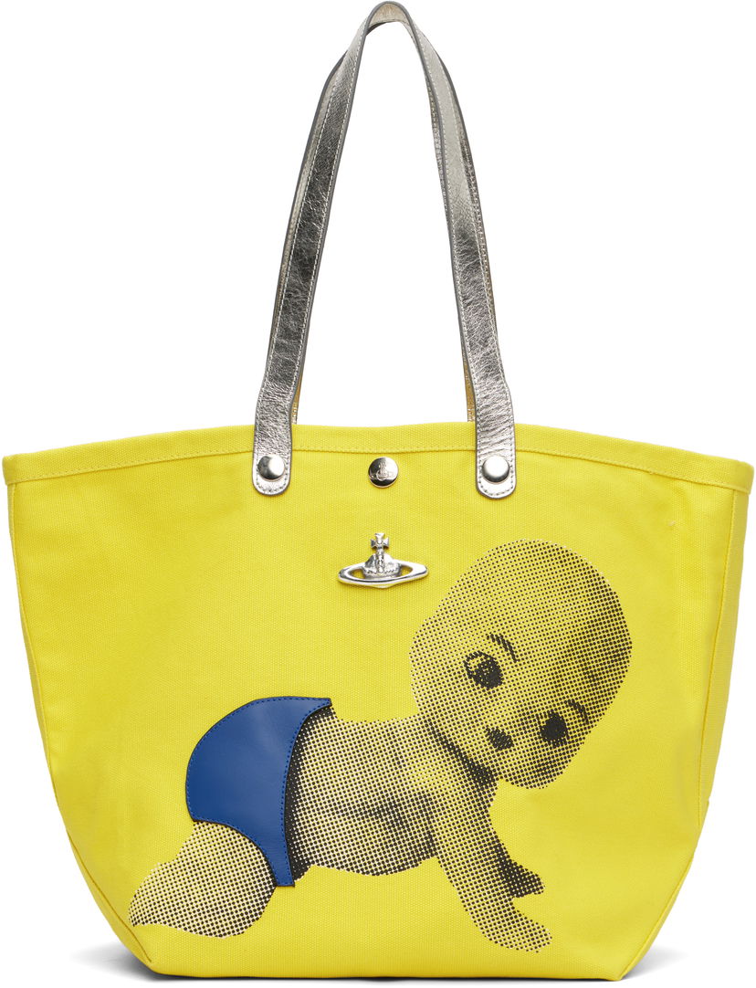 Tote bag Vivienne Westwood Vivienne Westwood Baby Printed Canvas Small Shopper Tote Žltá | 4205007NU-W015D-