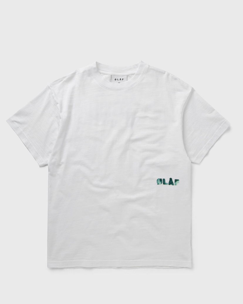 Tričko ØLÅF WATERCOLOR LOGO SLUB TEE Biela | M160103-OPTICAL-WHITE