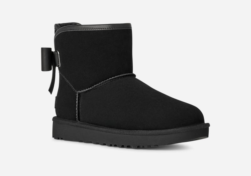 Tenisky a topánky UGG Classic Ultra Mini Bailey Leather Bow Boot Čierna | 1174494-BLK, 1