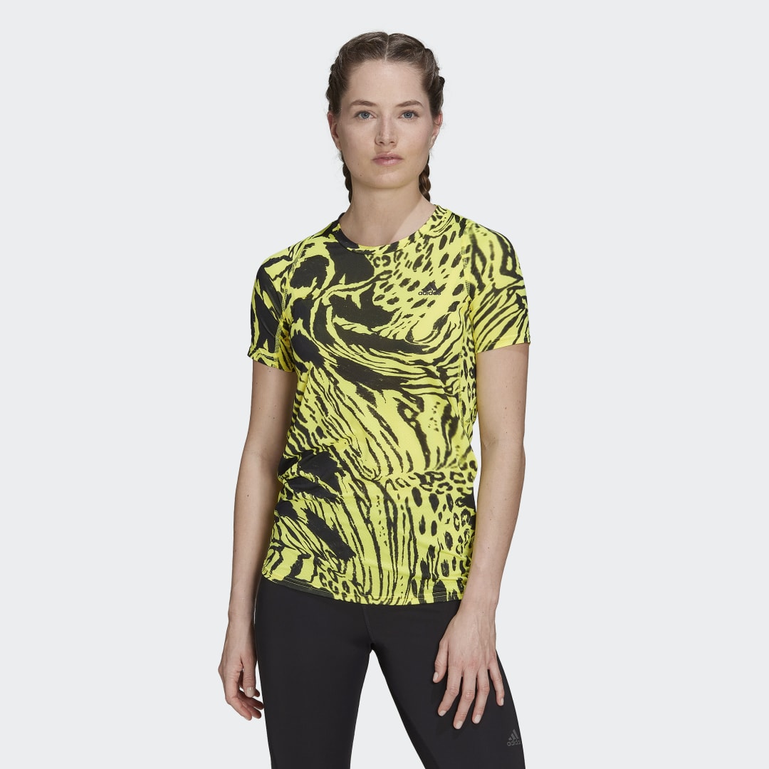 Tričko adidas Performance Fast Allover Print Running Žltá | HC6346, 1