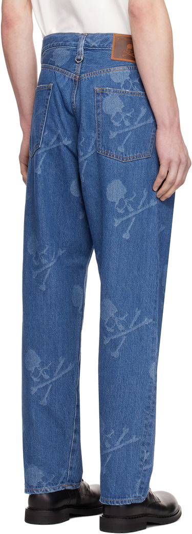 Džínsy Mastermind WORLD MASTERMIND WORLD Monogram Straight Jeans Modrá | MW25S14-PA002-000, 2