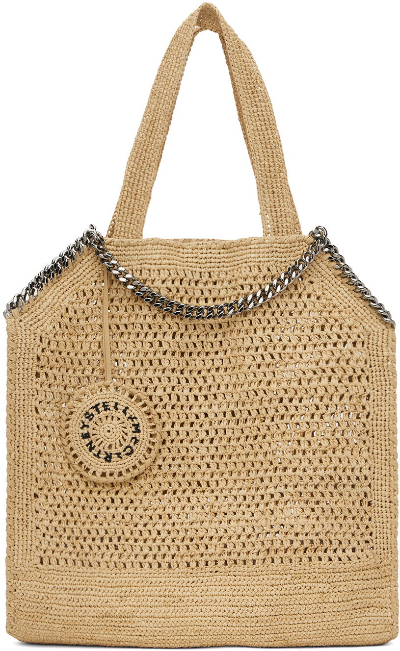 Tote bag Stella McCartney Stella McCartney Small Crochet Raffia Tote Béžová | 7B0085WP0376, 0