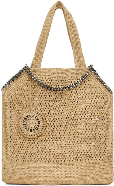 Tote bag Stella McCartney Stella McCartney Small Crochet Raffia Tote Béžová | 7B0085WP0376, 0
