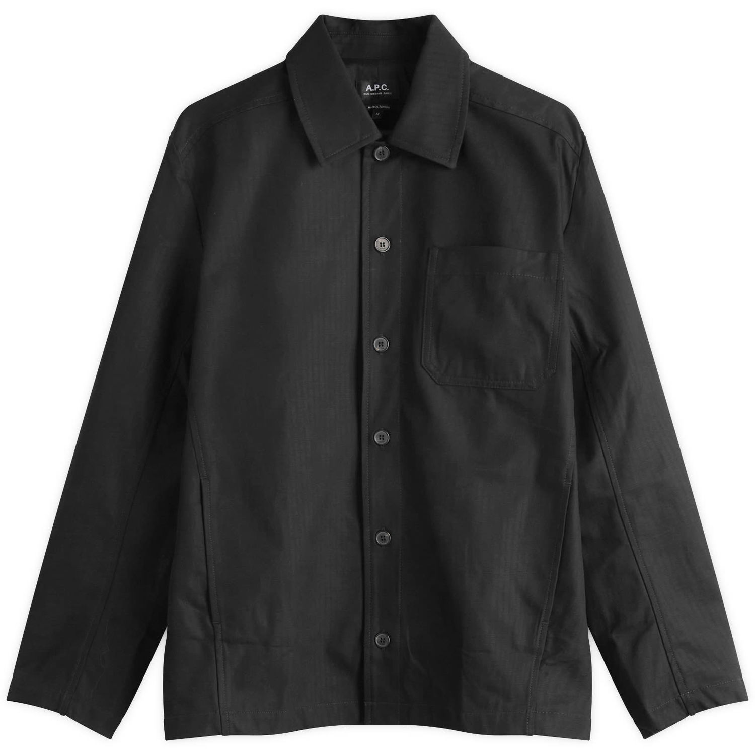 Bunda A.P.C. Men's Jeffray Herringbone Cotton Shirt Jacket Čierna | COHHW-H02991-LZZ, 0
