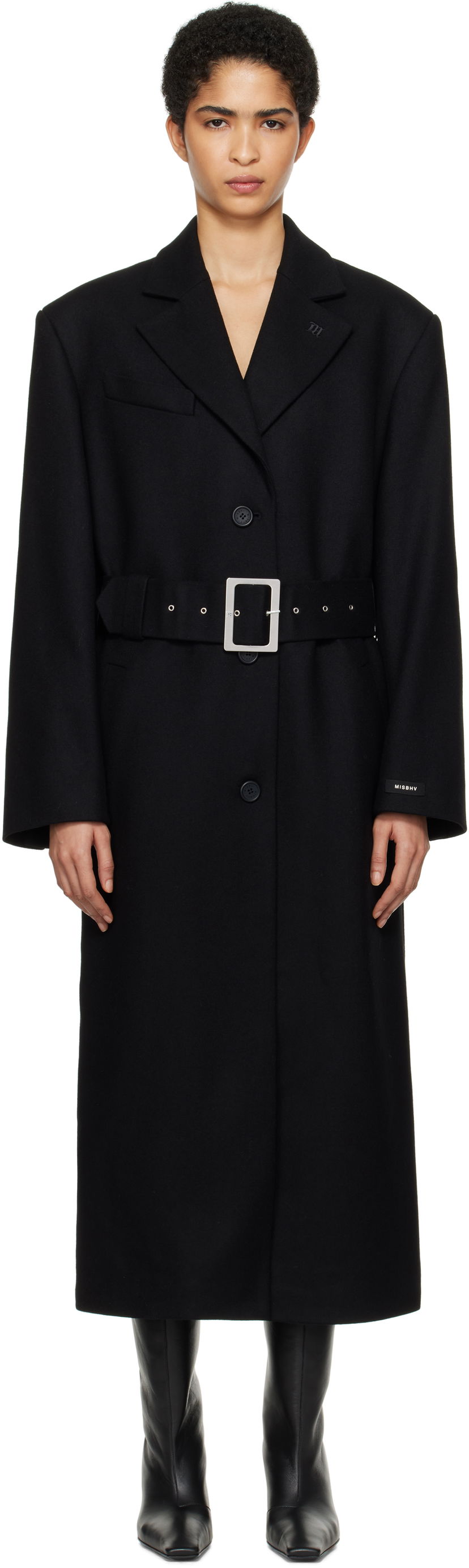Kabáty MISBHV Wool Long Coat Čierna | 241W409
