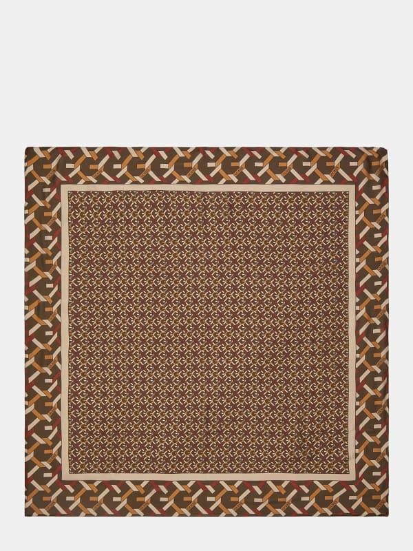 Šál GUESS Silvana Logo Lettering Neckerchief Hnedá | AW5057POL03, 0