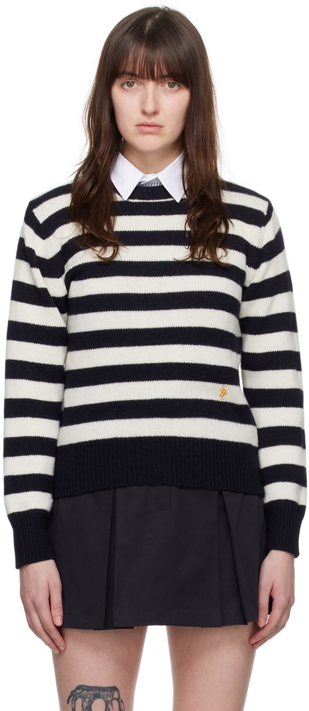 Sveter Sporty & Rich 'SRC' Sweater "Navy & Off-White" Béžová | CRAW2387OS, 0