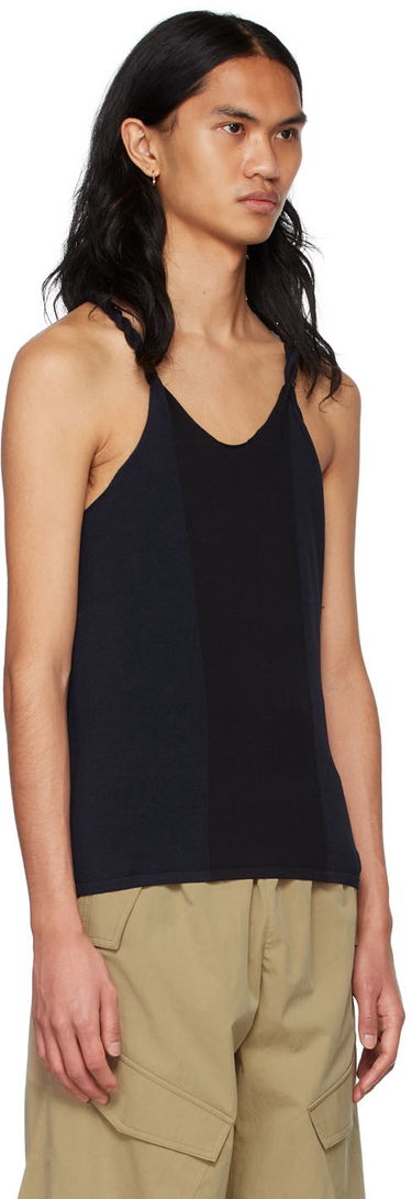 Tielko Dion Lee Cotton Blend Tie-Strap Tank Top Navy | C7057S22, 4