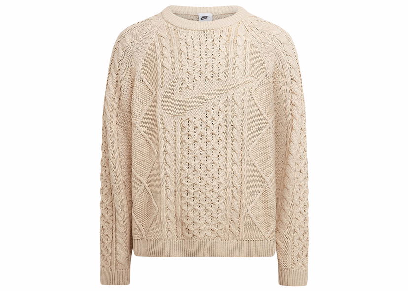 Sveter Nike Life Cable Knit Sweater Rattan Béžová | DQ5177-206