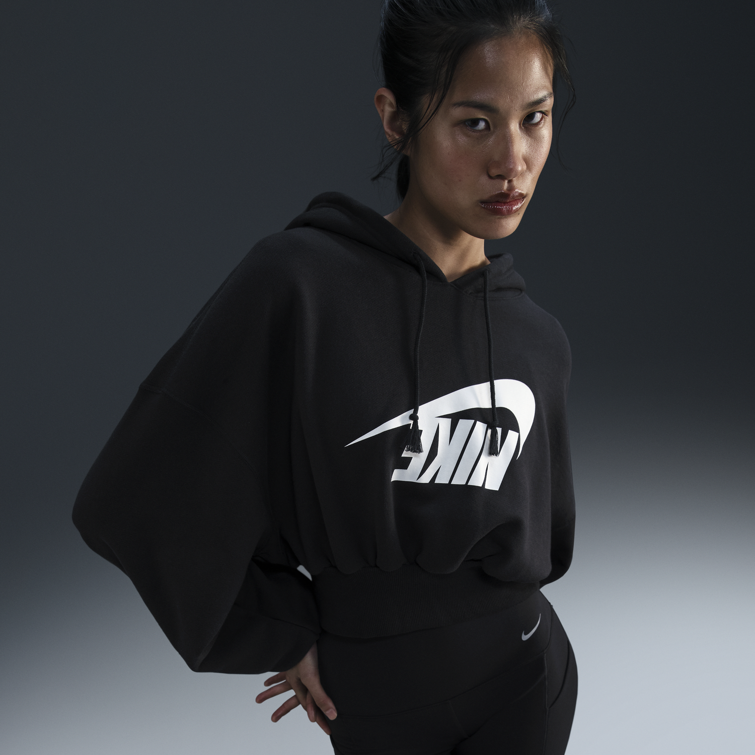 Mikina Nike Sportswear Cropped Hoodie Čierna | FV7777-010, 0
