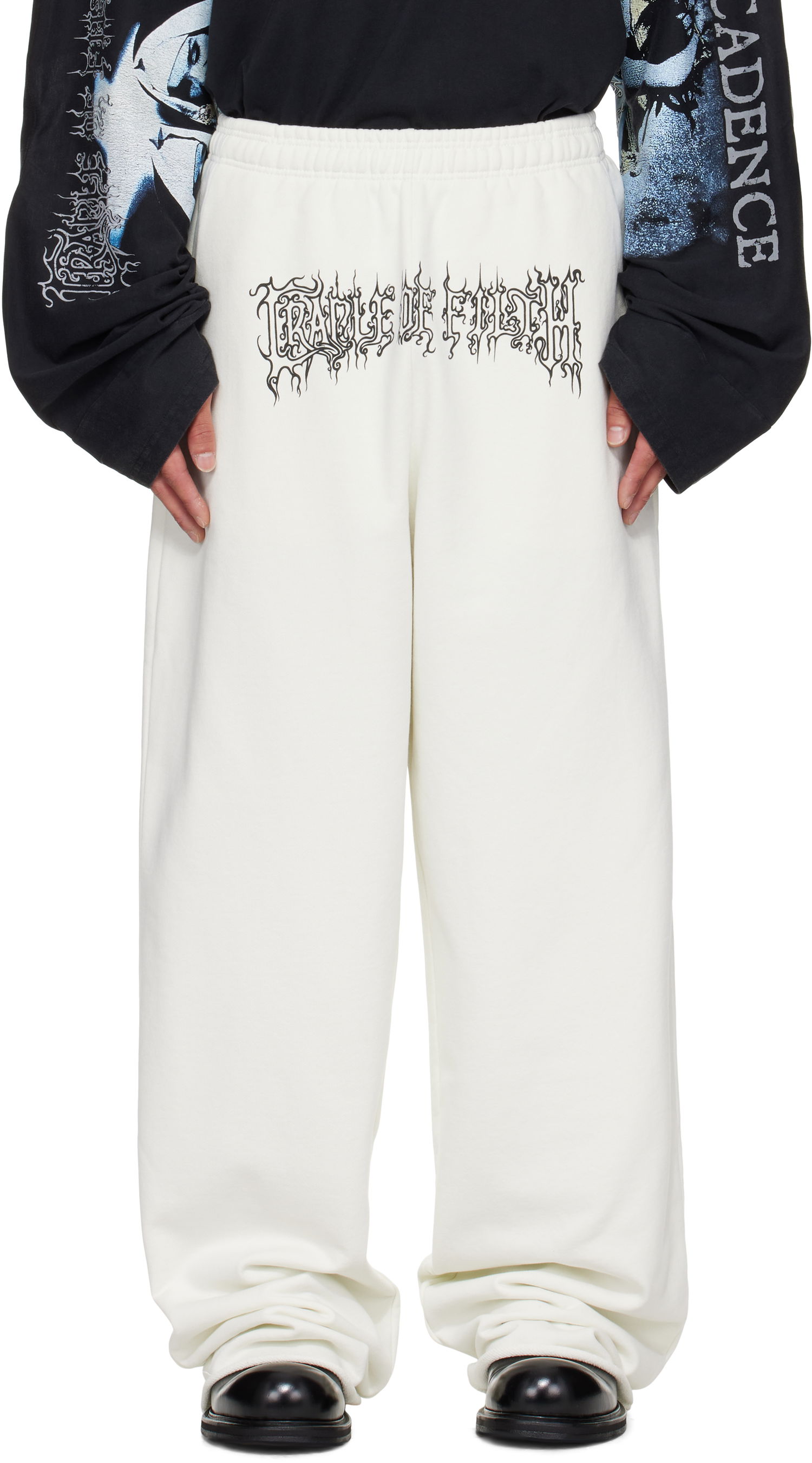 Tepláky VETEMENTS Vetements Cradle Of Filth Logo Sweatpants Biela | UCF76SP100I, 0