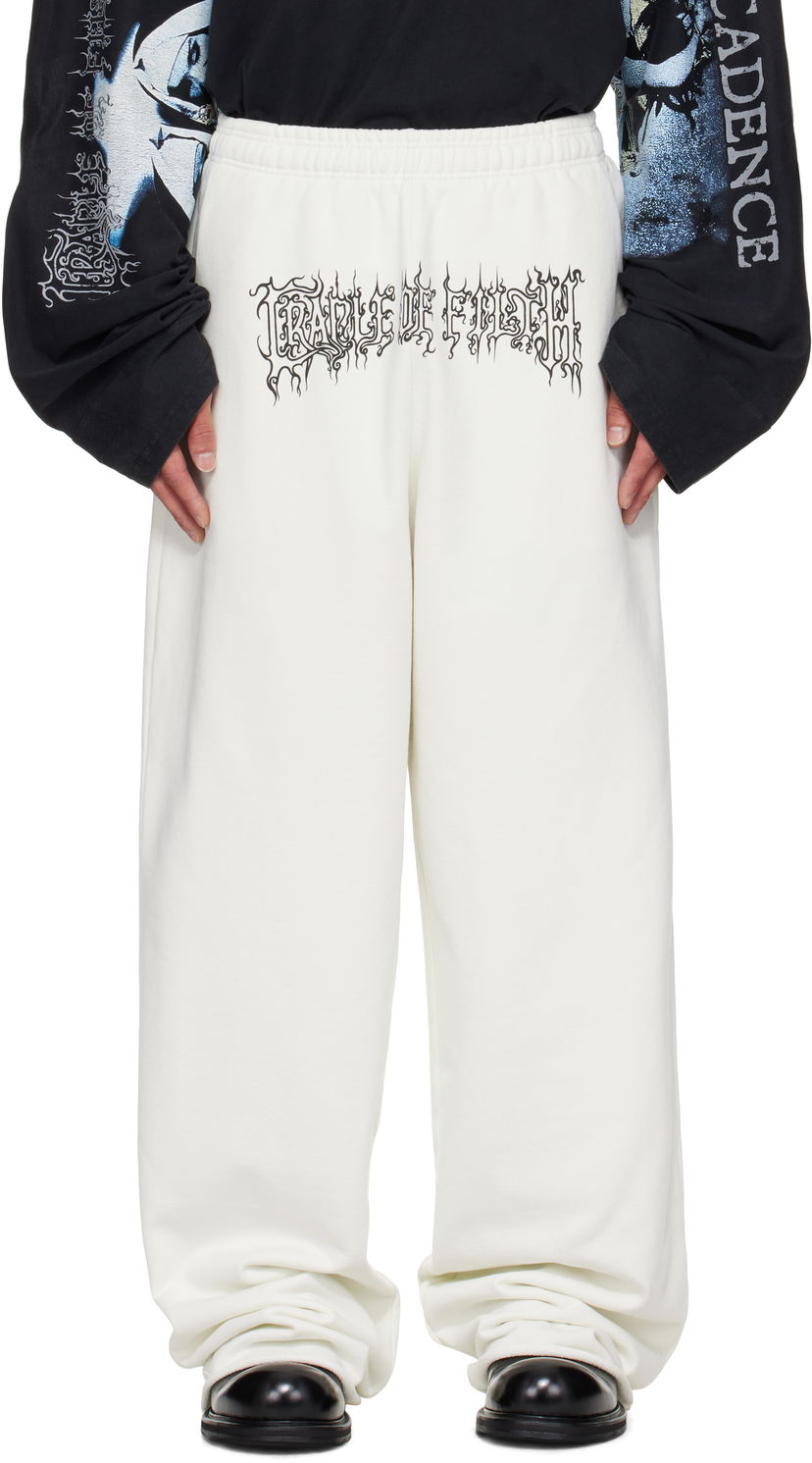 Tepláky VETEMENTS Vetements Cradle Of Filth Logo Sweatpants Biela | UCF76SP100I