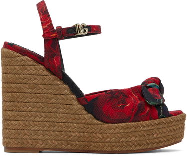 Oblečenie Dolce & Gabbana Dolce&Gabbana Cava MM Lolita Wedge Heeled Sandals Červená | CZ0320 A6514, 0