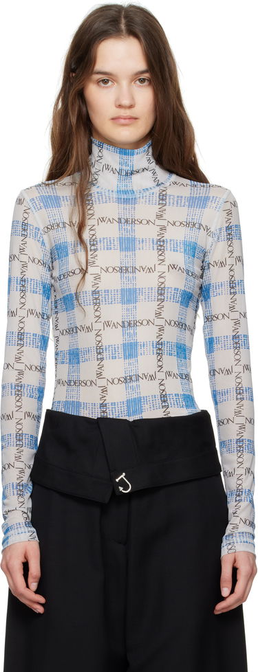 Tričká a tielka JW Anderson JW Anderson Semi-Sheer Logo Turtleneck Top Biela | JO0224-PG1721, 0