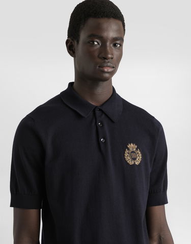 Polo tričko Dolce & Gabbana Dolce & Gabbana Cotton Polo-Shirt with Heraldic Patch Čierna | GXZ02ZJBCG3B0665, 3