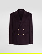 Double-breasted Portofino Cashmere Jacket with Gold-tone DG Buttons and Patch Pockets