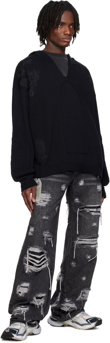 Sveter Who Decides War Who Decides War Whim Embroidered Hoodie Čierna | 1110630002SS25, 3