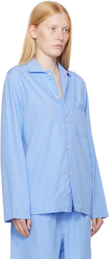 Pyžamo TEKLA Tekla Poplin Pajama Shirt Modrá | PPL-SHIRT-LS-346, 1