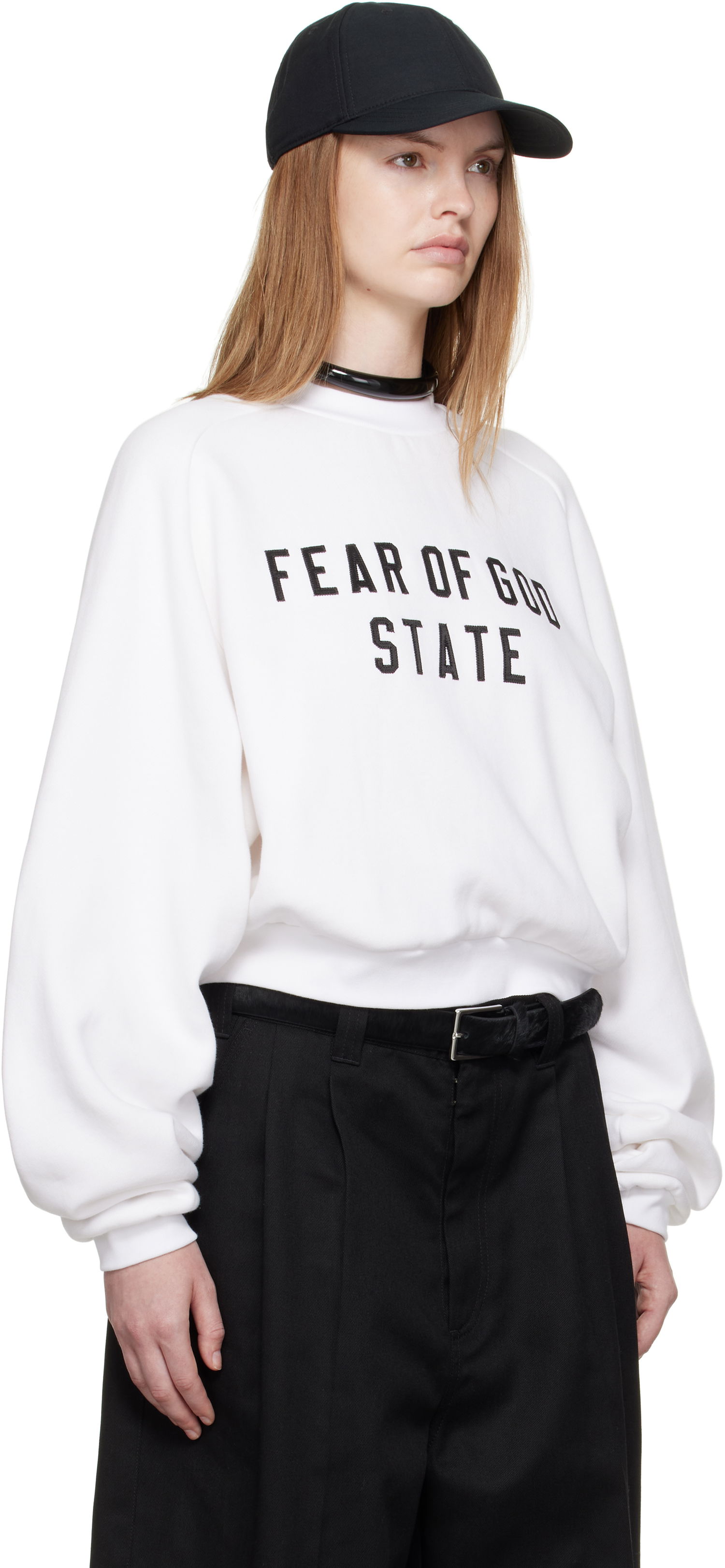 Mikina Fear of God Fear of God ESSENTIALS Fleece Raglan Crewneck Sweatshirt Biela | 192SP257834FW, 1