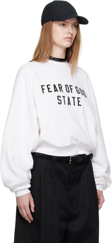 Mikina Fear of God Fear of God ESSENTIALS Fleece Raglan Crewneck Sweatshirt Biela | 192SP257834FW, 1