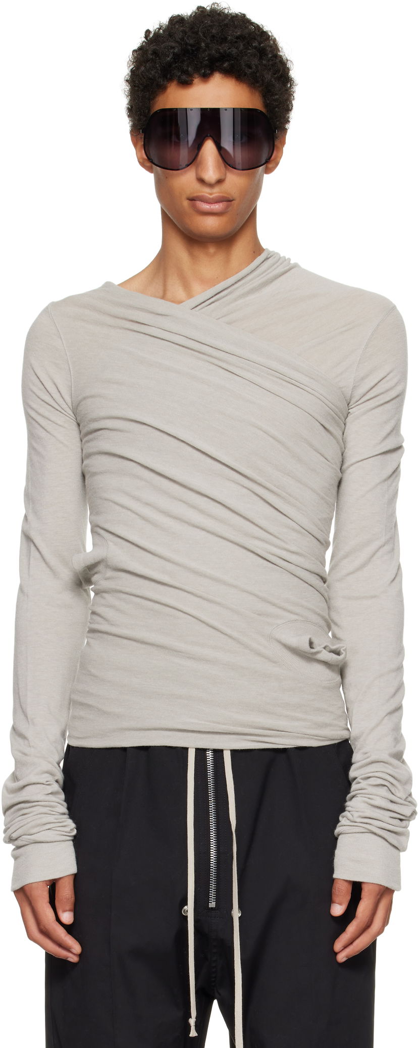 Tričko Rick Owens Rick Owens Concordians Hollywood Banana Long Sleeve T-Shirt Šedá | RU02E1262 JR