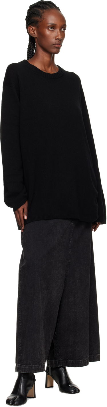 Sveter Yohji Yamamoto YOHJI YAMAMOTO String Round Neck Sweater Čierna | HL-K04-184, 3