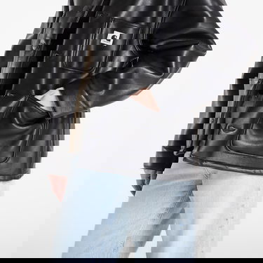 Kabáty Carhartt WIP Shepton OG Michigan Faux Leather Shearling Collar Coat Čierna | I035975.1LMXX, 2