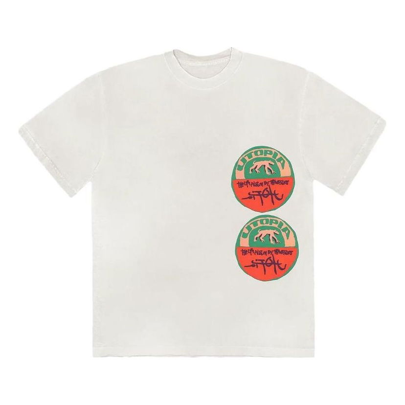 Tričko Cactus Jack by Travis Scott Travis Scott UTOPIA Graphic T-Shirt Biela | TSUT-BS08
