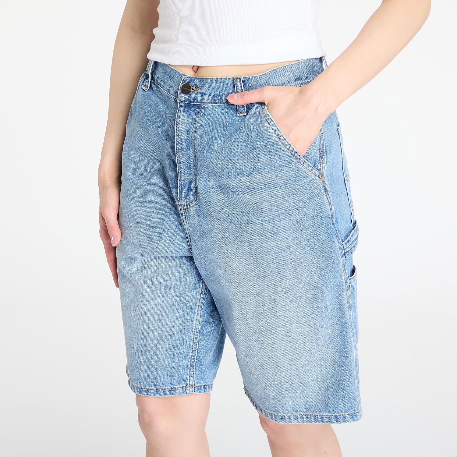 Šortky Carhartt WIP Brandon Single Knee Short Blue Modrá | I034875.01UR, 1