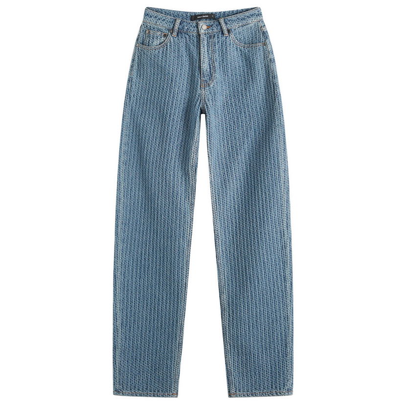 Džínsy DAILY PAPER Daily Paper Women's Tapered Relaxed Jeans Modrá | 2511100