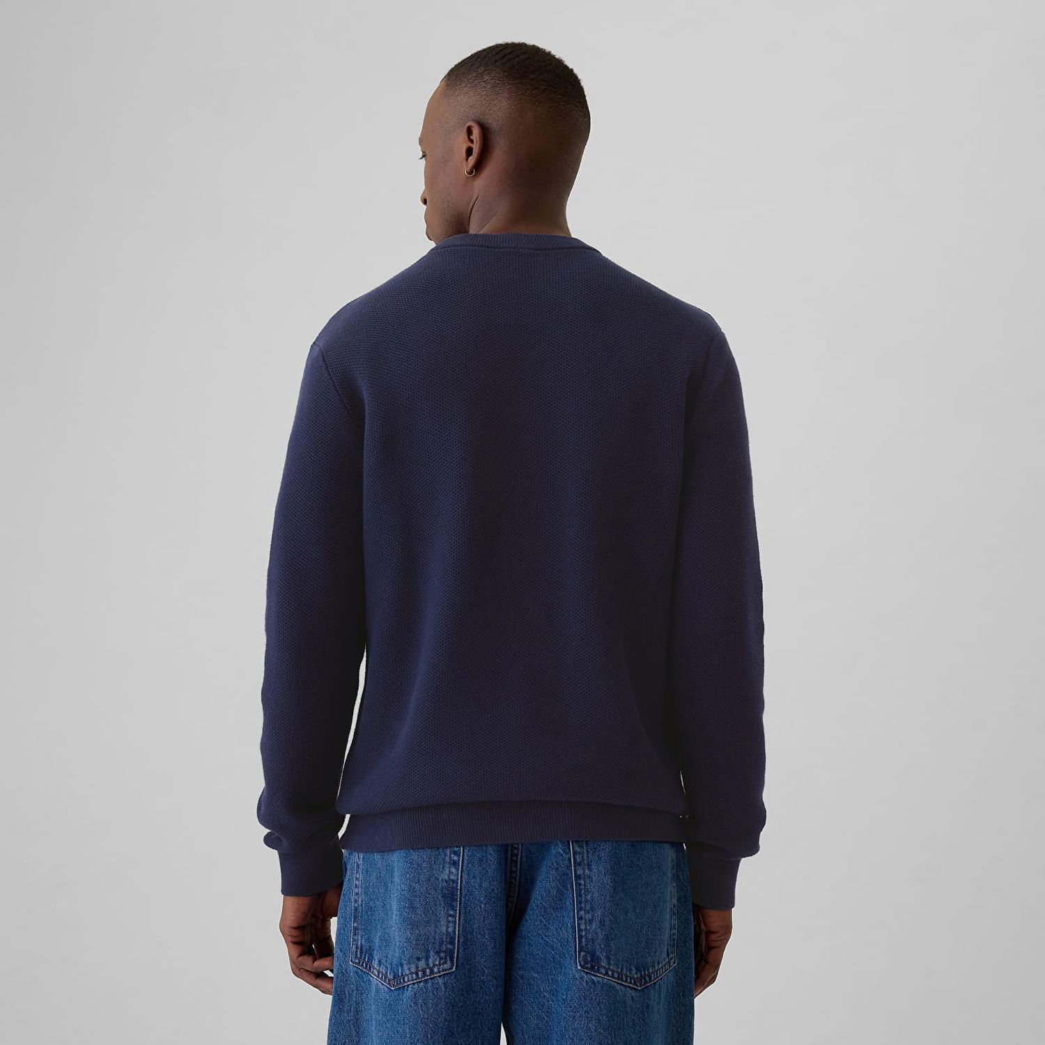 Sveter GAP Sweater Crew Texture Navy Uniform L Modrá | 521720-03, 1