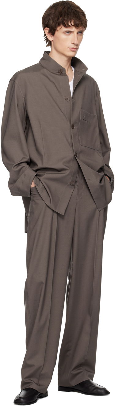 Bunda ZEGNA Standing Collar Overshirt Hnedá | 987038A9 SON95, 3