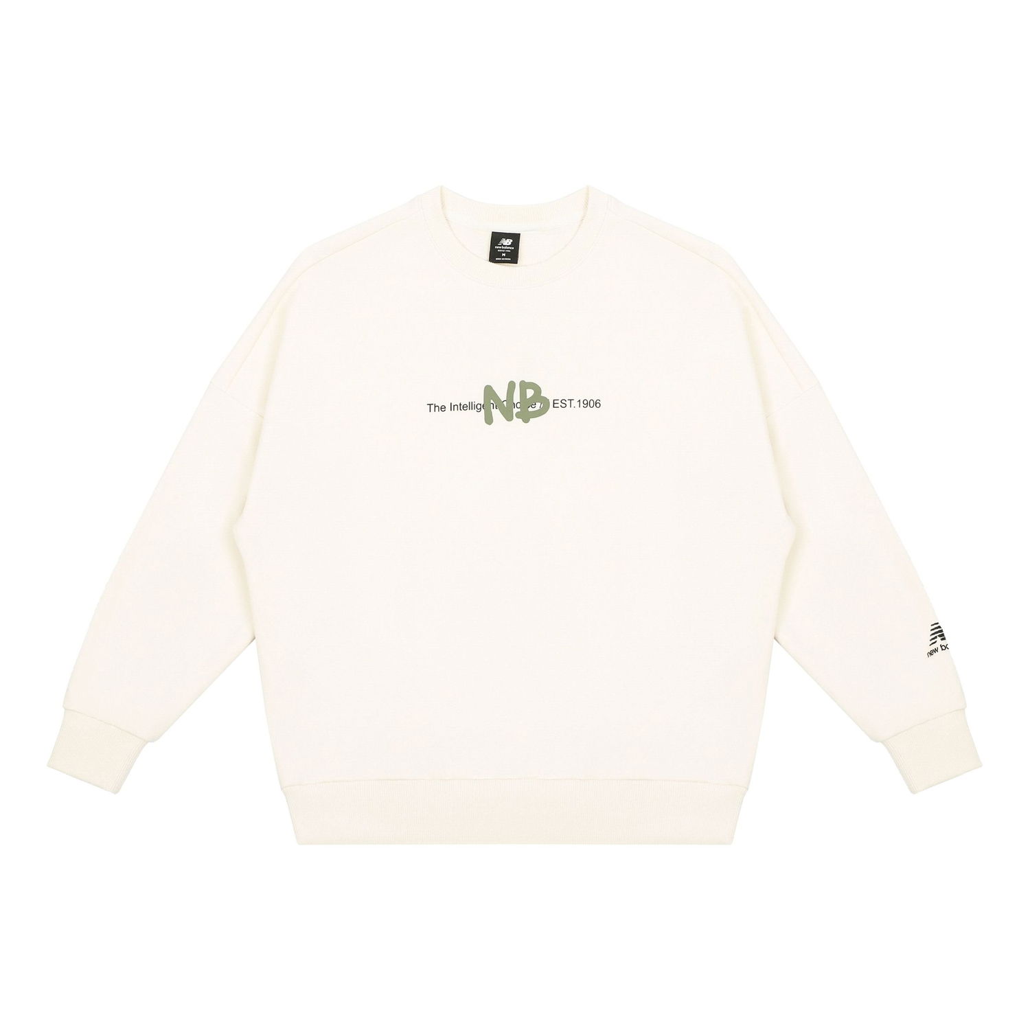 Mikina New Balance Logo Print Sweatshirt Biela | AMT13365-IV, 0