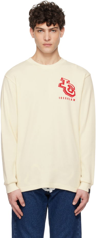 Sveter BBC IceCream ICECREAM Waffle Long Sleeve T-Shirt with Logo Béžová | IC24454, 0