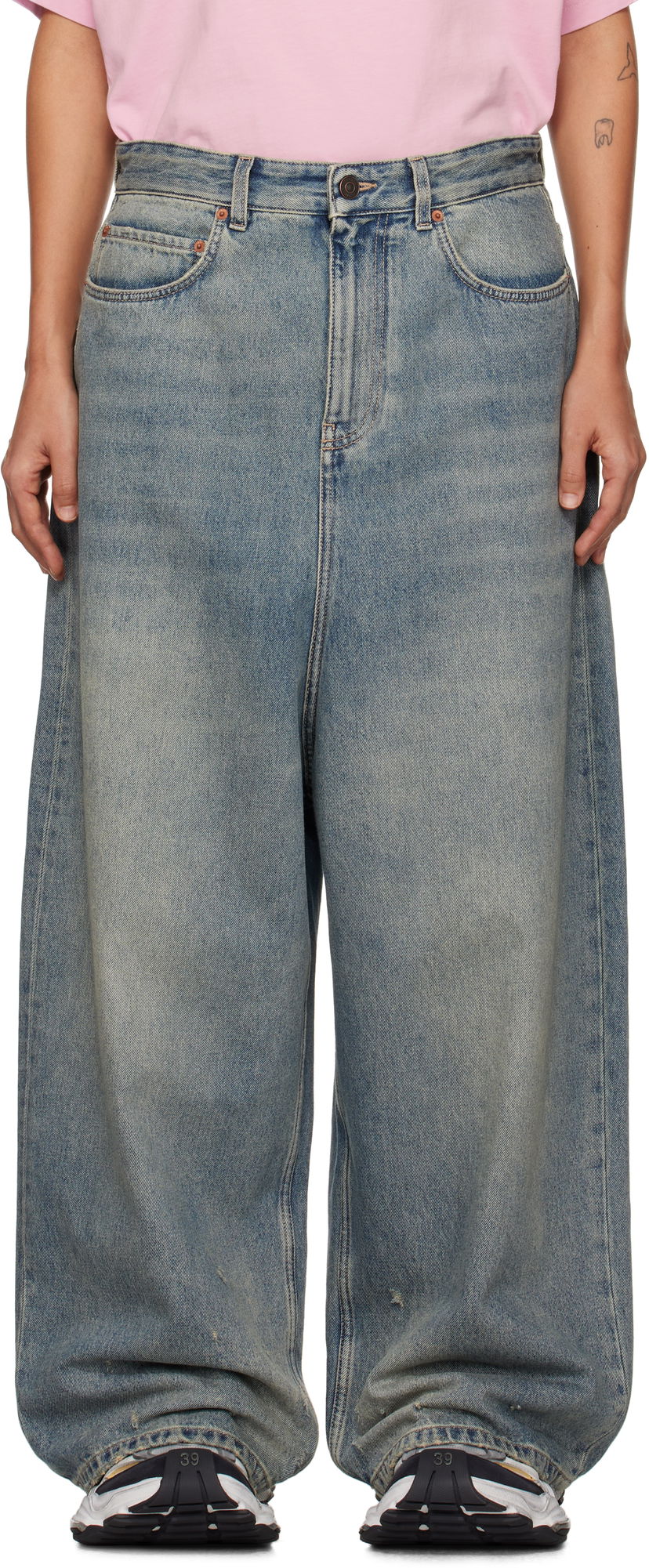 Džínsy Balenciaga Low Crotch Jeans Modrá | 706652 TJW95