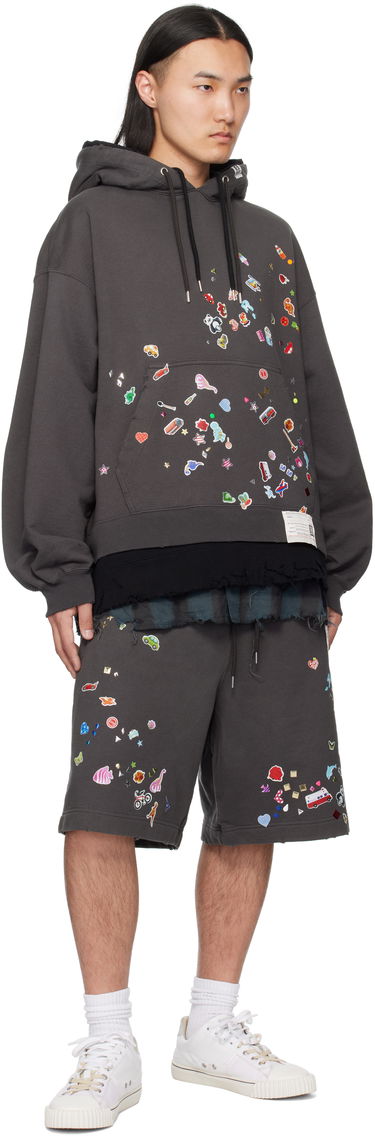 Mikina Maison MIHARA YASUHIRO Maison MIHARA YASUHIRO Triple Layered Graphic Hoodie Šedá | A14HD551, 3